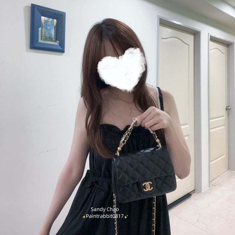ෆ Chanel 24P 珍珠雙鏈方胖🈶購證-5