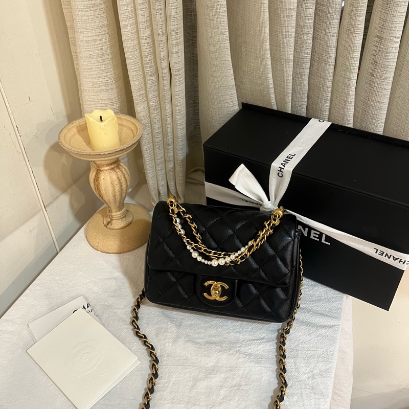 ෆ Chanel 24P 珍珠雙鏈方胖🈶購證-7