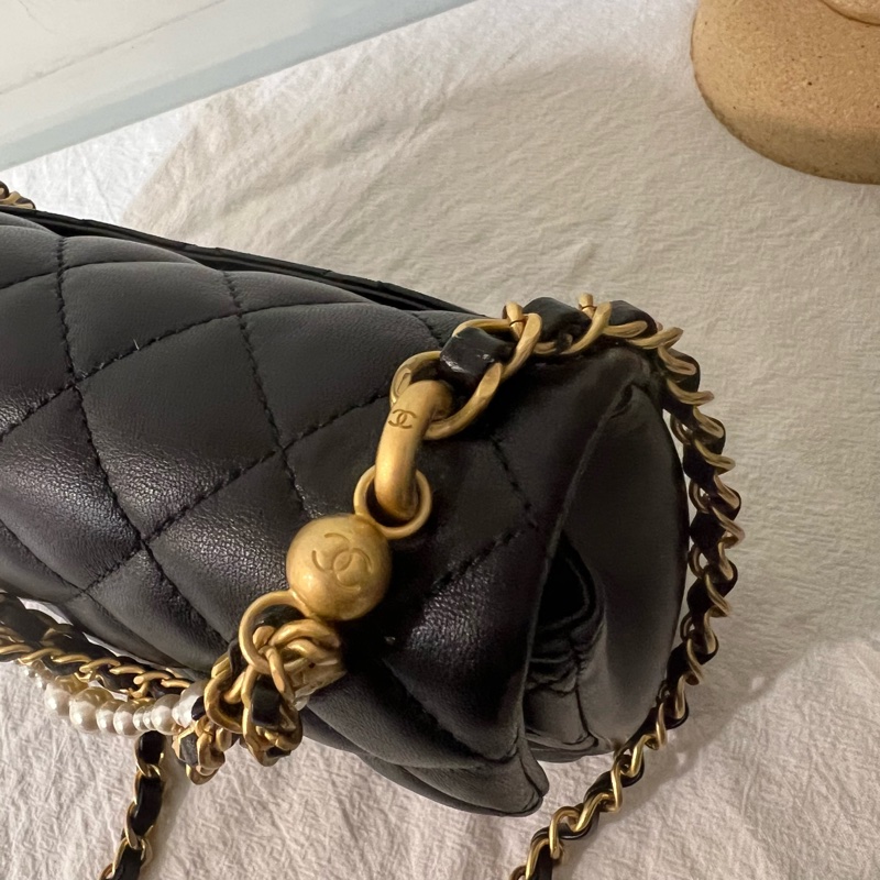 ෆ Chanel 24P 珍珠雙鏈方胖🈶購證-9