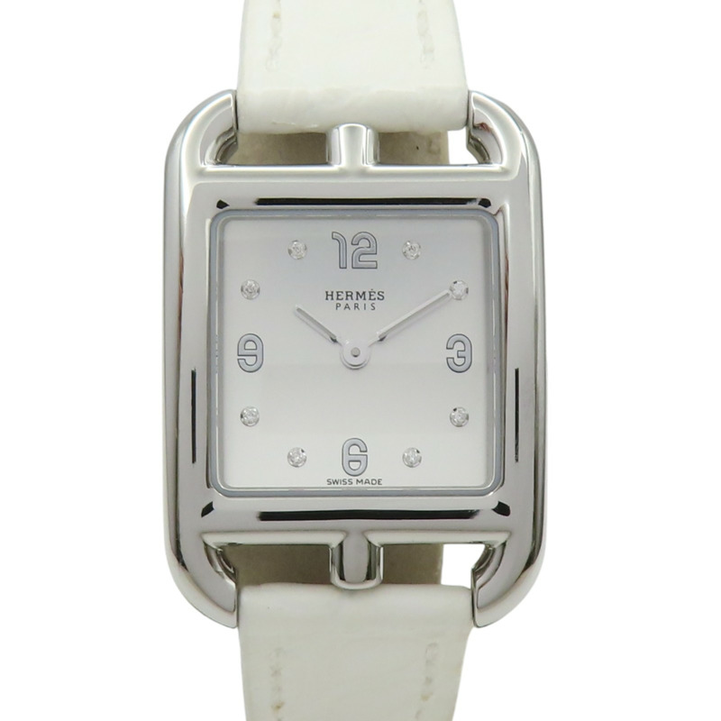 母貝錶盤 皮帶 不鏽鋼 8PD鑽石 Cape Cod 腕錶【HERMES 愛馬仕】 CC1.210C-0