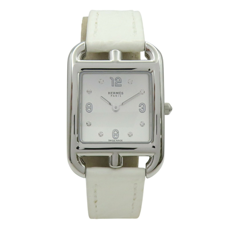 母貝錶盤 皮帶 不鏽鋼 8PD鑽石 Cape Cod 腕錶【HERMES 愛馬仕】 CC1.210C-1