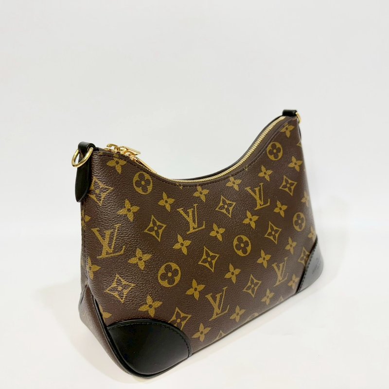 LV原花拼黑牛皮BOULOGNE PM腋下肩背包M45831-4