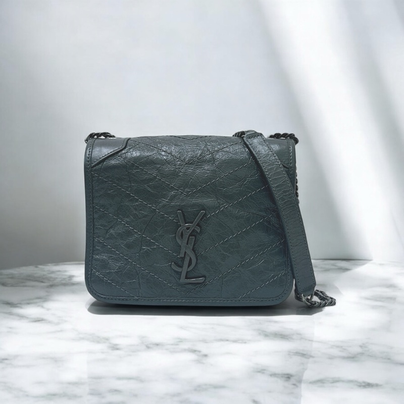 莉亞精品♡ Ysl Niki woc灰 二手美包-0