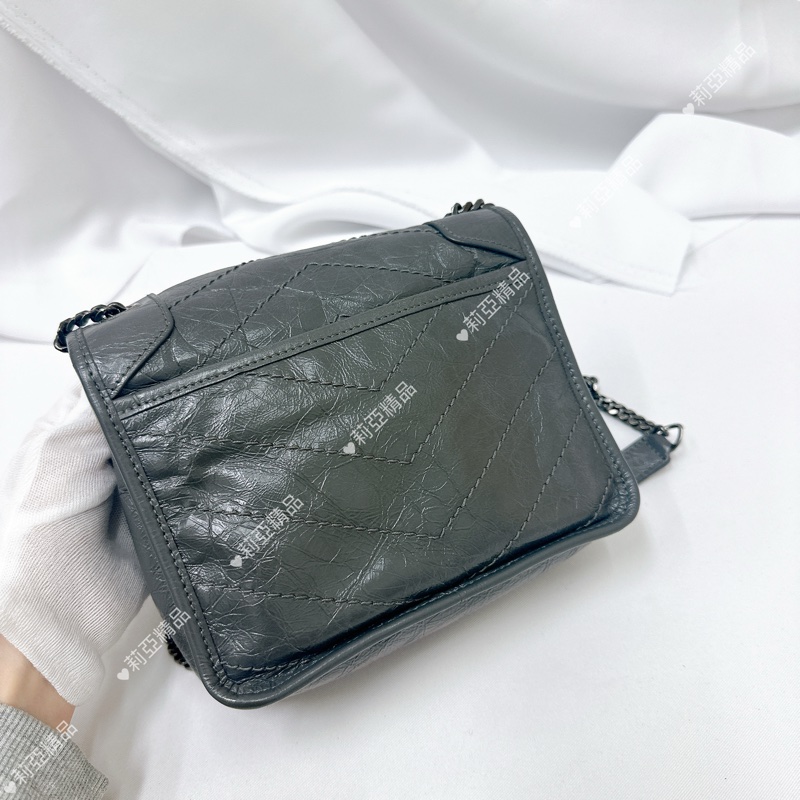莉亞精品♡ Ysl Niki woc灰 二手美包-3