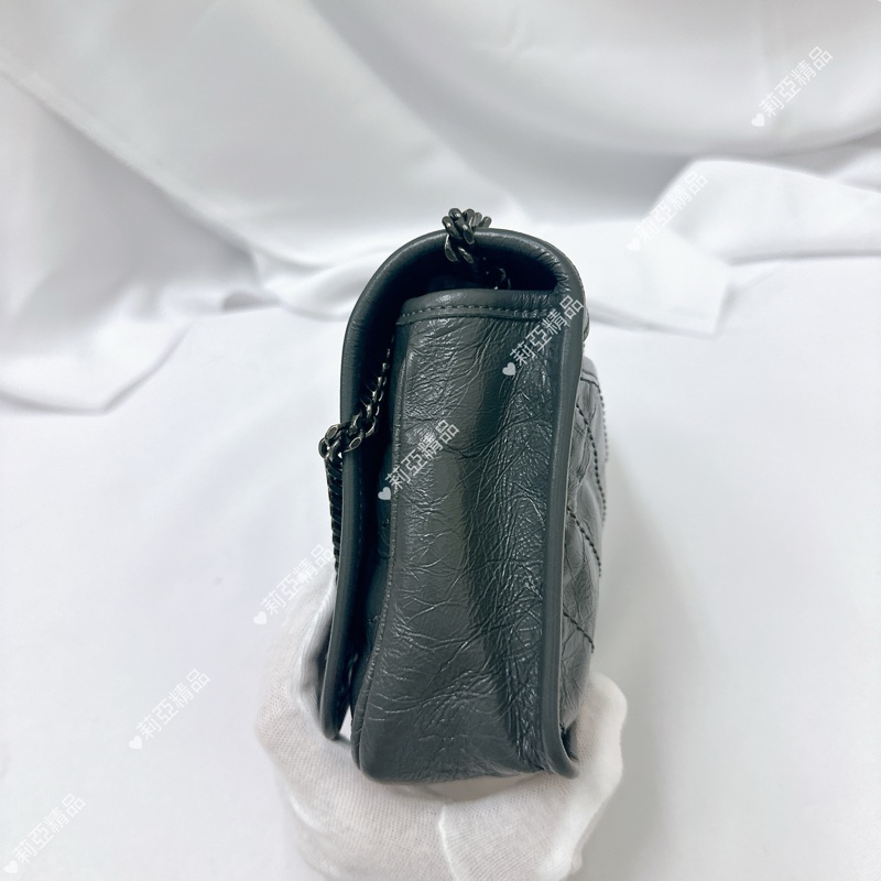 莉亞精品♡ Ysl Niki woc灰 二手美包-4