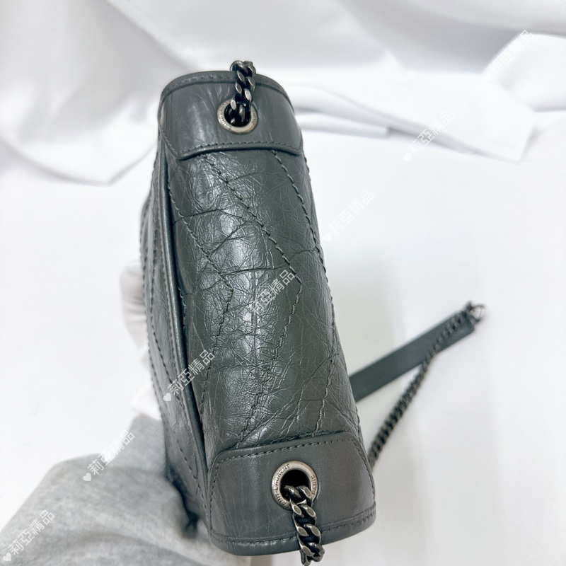 莉亞精品♡ Ysl Niki woc灰 二手美包-6