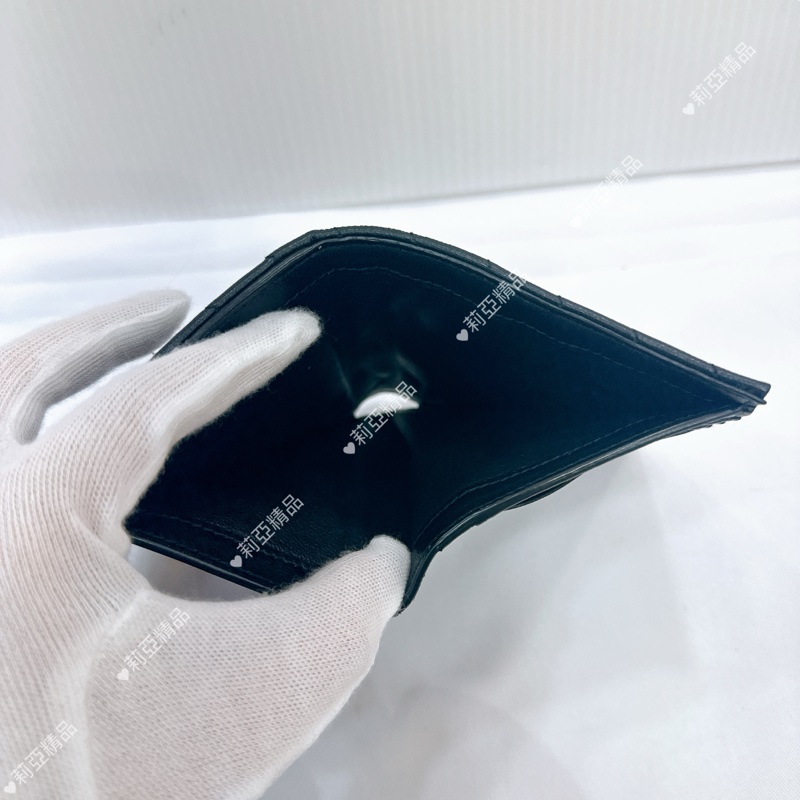 莉亞精品♡ Ysl 黑金三折短夾 9新美品-14