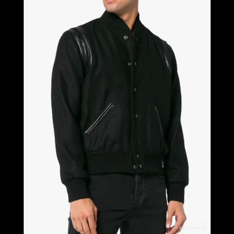 莉亞精品♡YSL 拼接棒球外套 尺碼44 近新美品-2