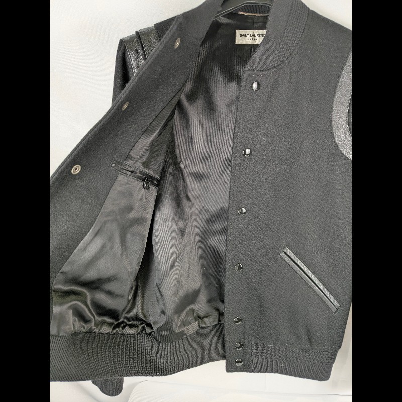 莉亞精品♡YSL 拼接棒球外套 尺碼44 近新美品-5