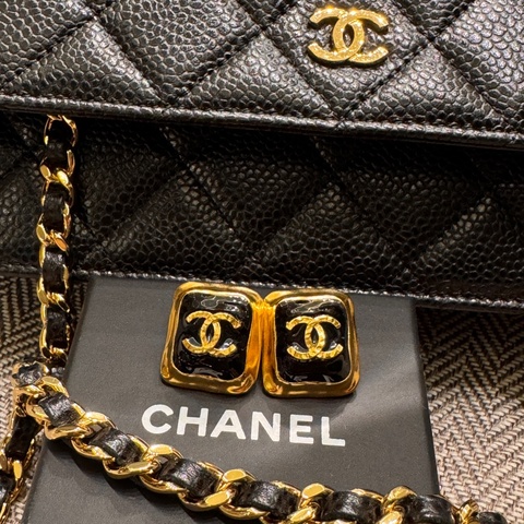 香奈兒23c復古方塊耳環