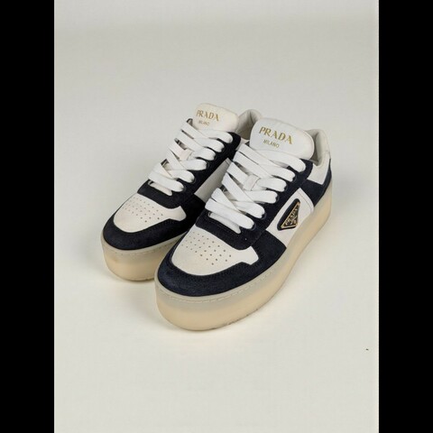 莉亞精品♡PRADA 全皮麂皮拼接休閒鞋 尺碼36 二手美品