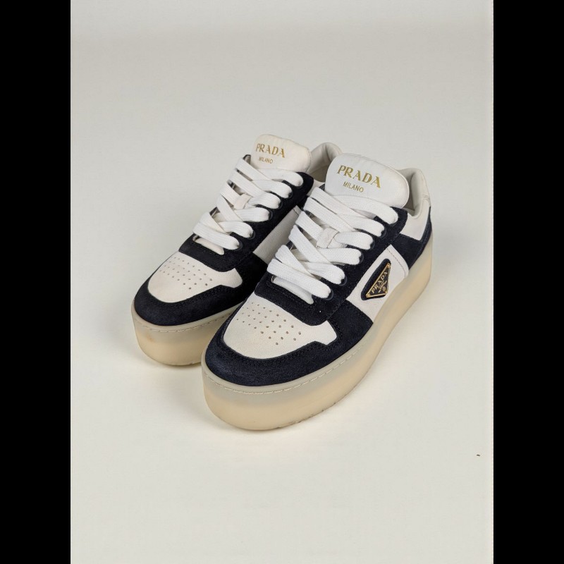 莉亞精品♡PRADA 全皮麂皮拼接休閒鞋 尺碼36 二手美品-0