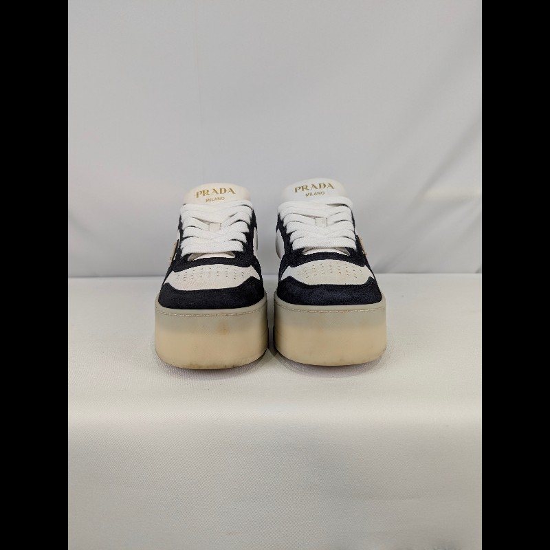 莉亞精品♡PRADA 全皮麂皮拼接休閒鞋 尺碼36 二手美品-1