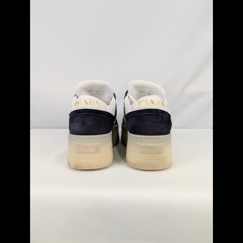 莉亞精品♡PRADA 全皮麂皮拼接休閒鞋 尺碼36 二手美品-2