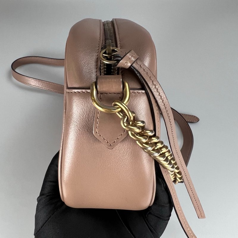 GUCCI 447632 藕粉Marmont相機包 24CM-3