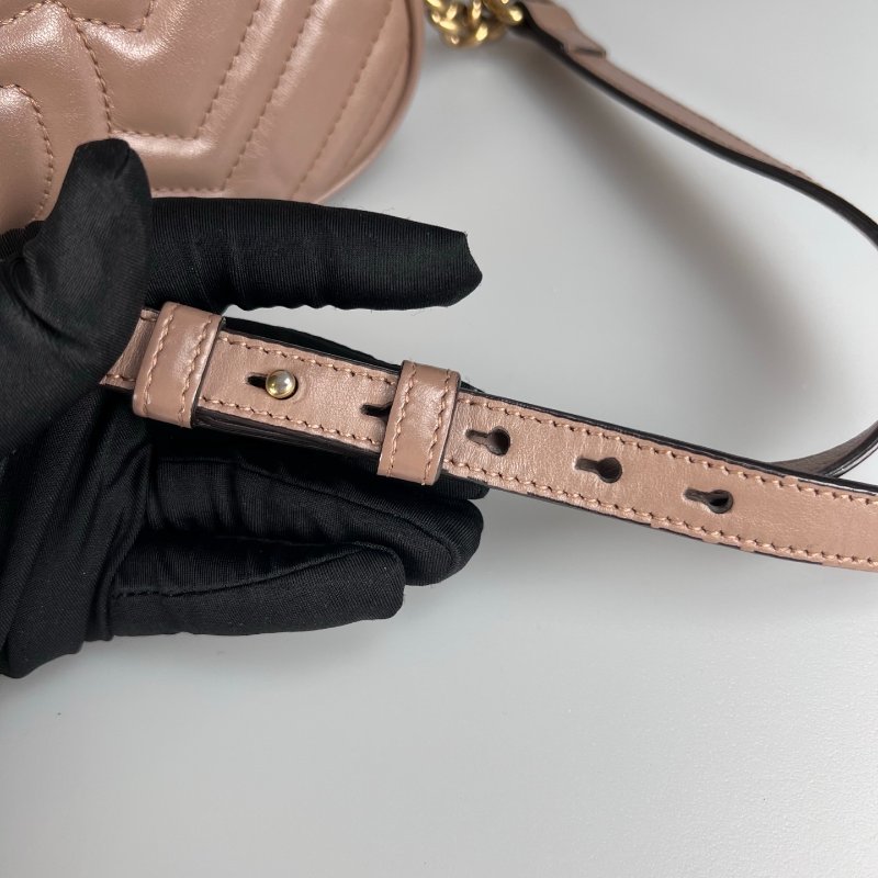 GUCCI 447632 藕粉Marmont相機包 24CM-8