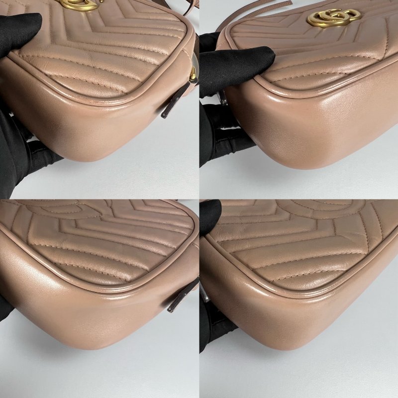 GUCCI 447632 藕粉Marmont相機包 24CM-10