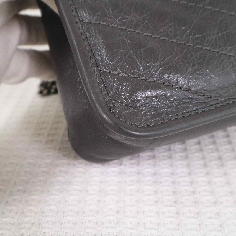 YSL NIKI 小號D釦灰色肩背包斜背包-14