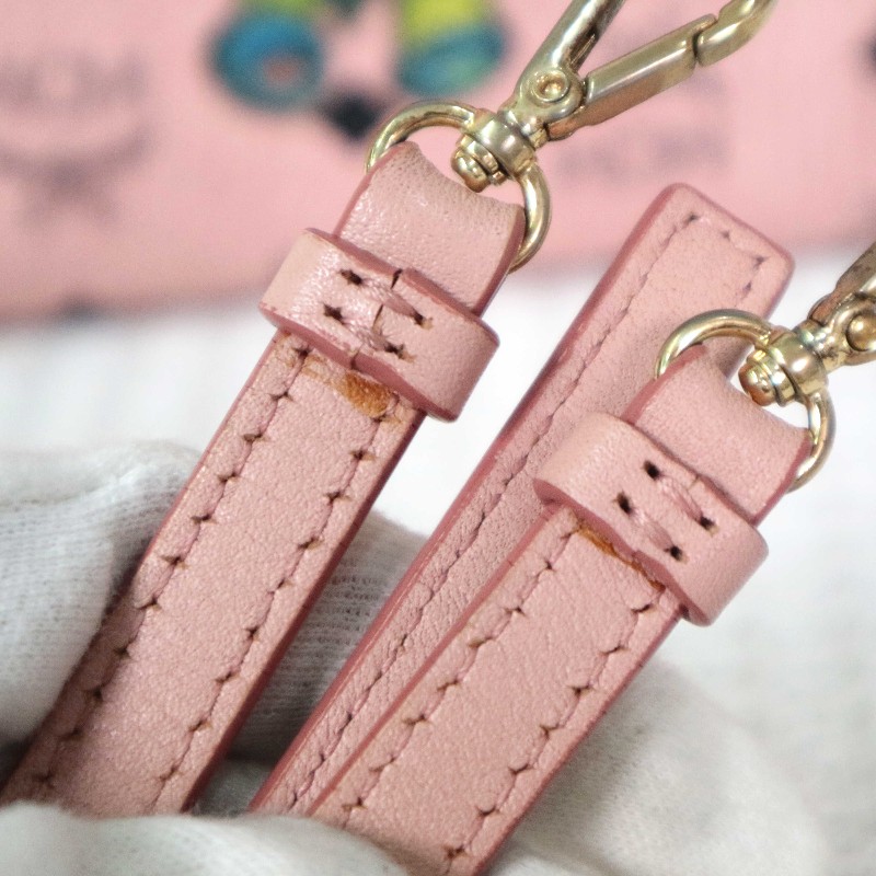 MCM Rabbit Visetos 粉色托特包 可拆卸肩帶-9