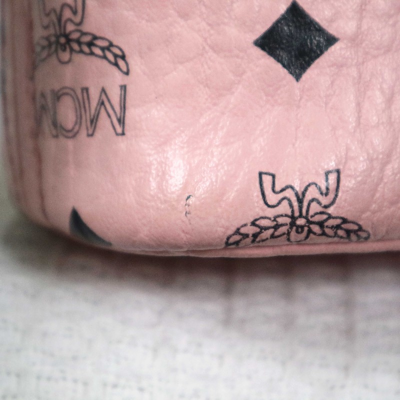 MCM Rabbit Visetos 粉色托特包 可拆卸肩帶-19