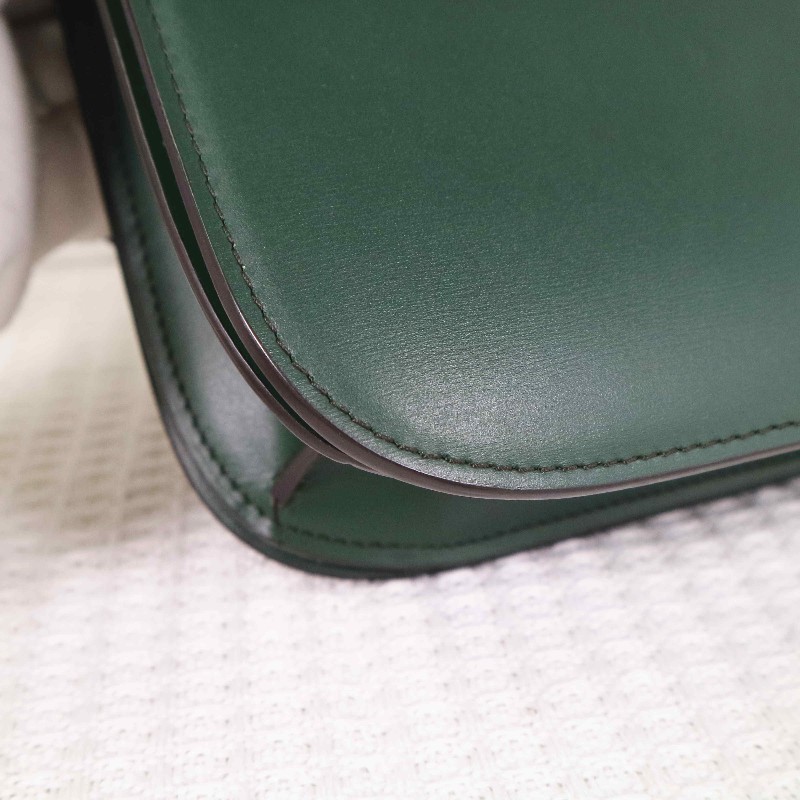 CELINE 中號 復古墨綠金扣 BOX 斜背包-9