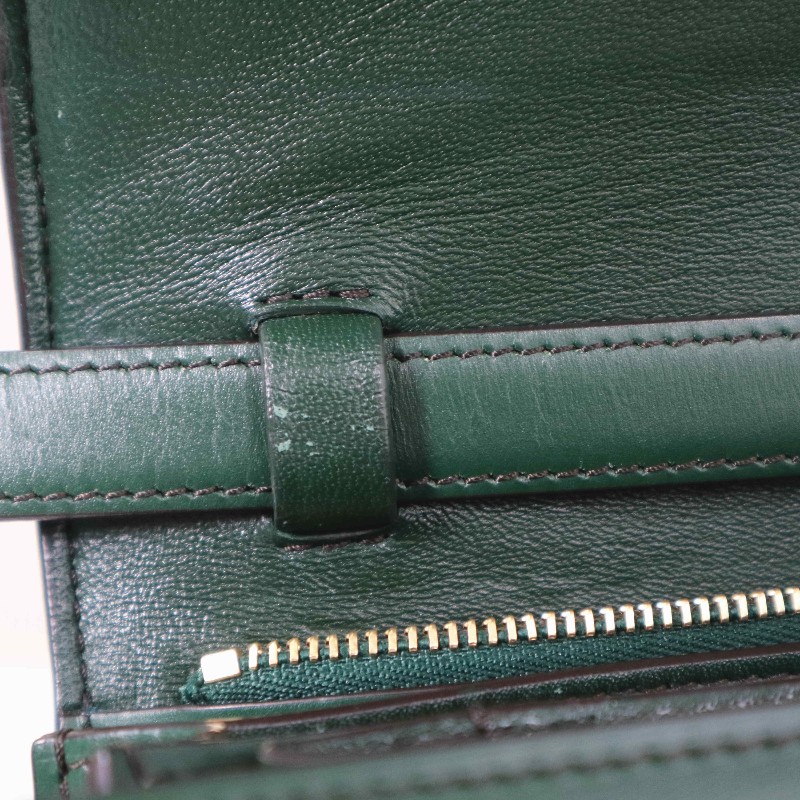 CELINE 中號 復古墨綠金扣 BOX 斜背包-19