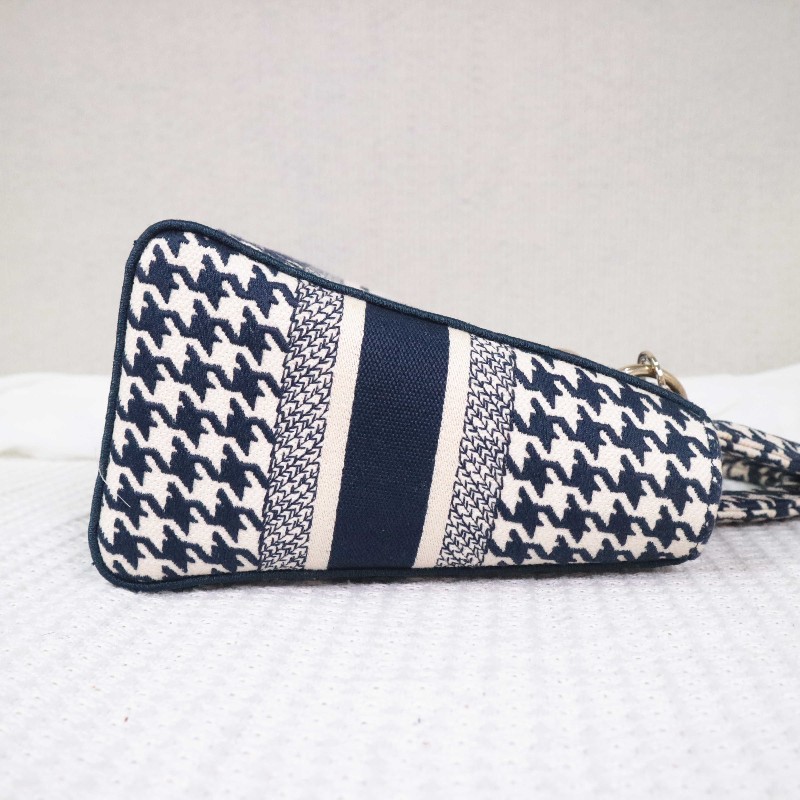 DIOR D-Lite 千鳥格 戴妃4格 手提包肩背包-5