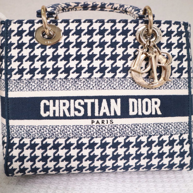 DIOR D-Lite 千鳥格 戴妃4格 手提包肩背包-7