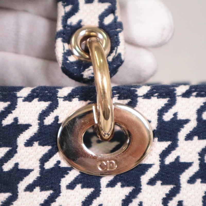 DIOR D-Lite 千鳥格 戴妃4格 手提包肩背包-8