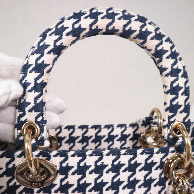 DIOR D-Lite 千鳥格 戴妃4格 手提包肩背包-9