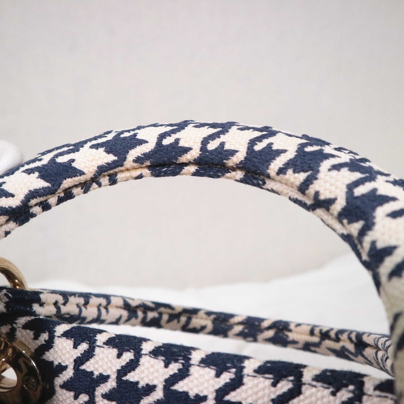 DIOR D-Lite 千鳥格 戴妃4格 手提包肩背包-11