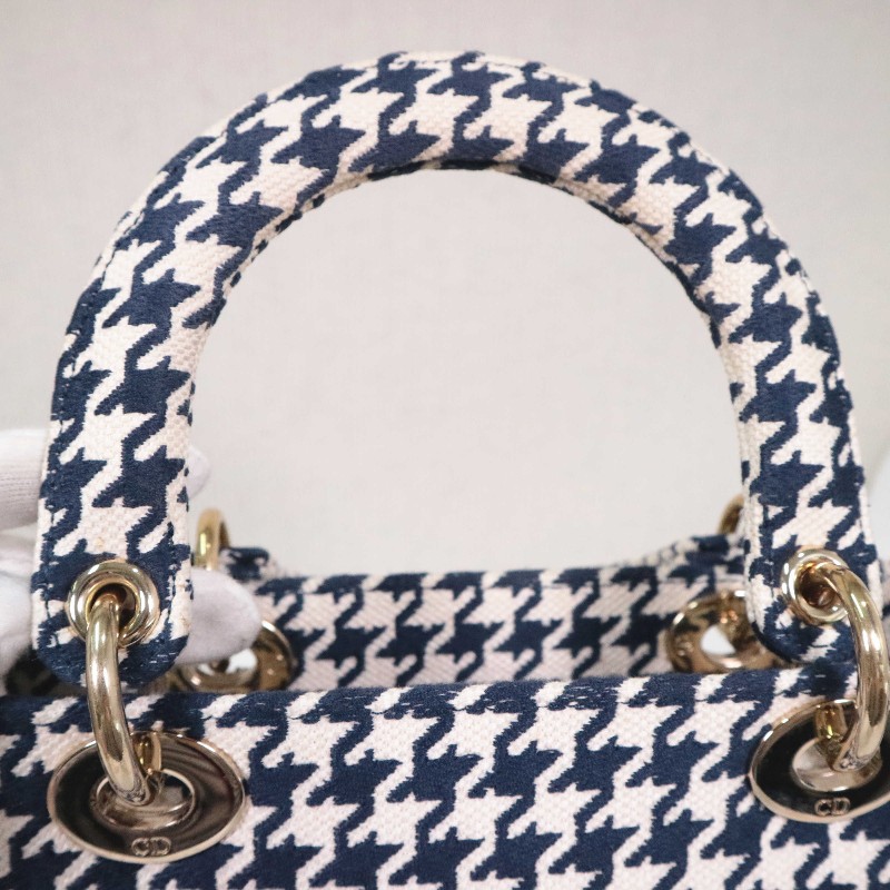 DIOR D-Lite 千鳥格 戴妃4格 手提包肩背包-13