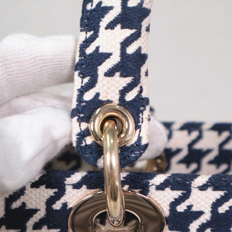 DIOR D-Lite 千鳥格 戴妃4格 手提包肩背包-14