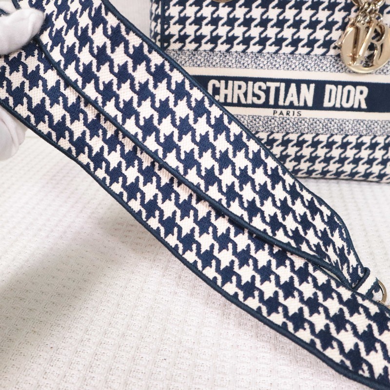 DIOR D-Lite 千鳥格 戴妃4格 手提包肩背包-22