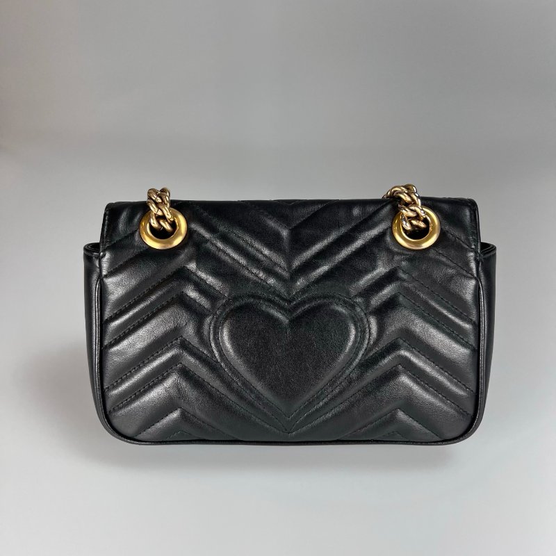 GUCCI 446744 黑Marmont掀蓋包 22CM-1
