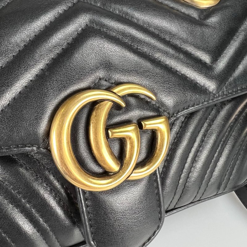GUCCI 446744 黑Marmont掀蓋包 22CM-7