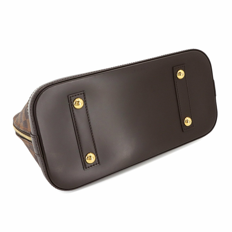 路易威登 Damier Alma PM 手提包,Ebene 皮革,N51131,棕色,金色五金配件-3