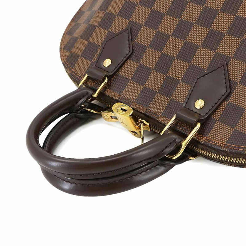 路易威登 Damier Alma PM 手提包,Ebene 皮革,N51131,棕色,金色五金配件-4