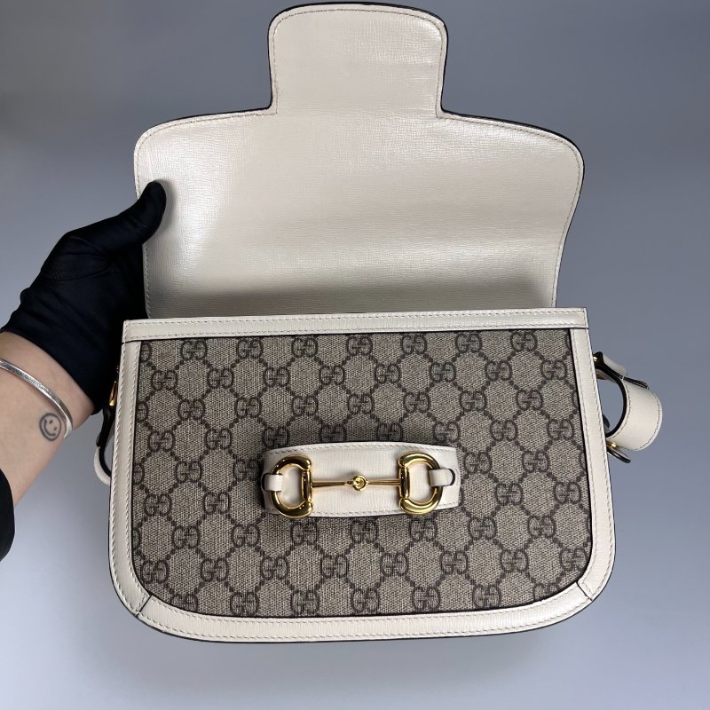 GUCCI 602204  白色1955翻蓋包 小號-4