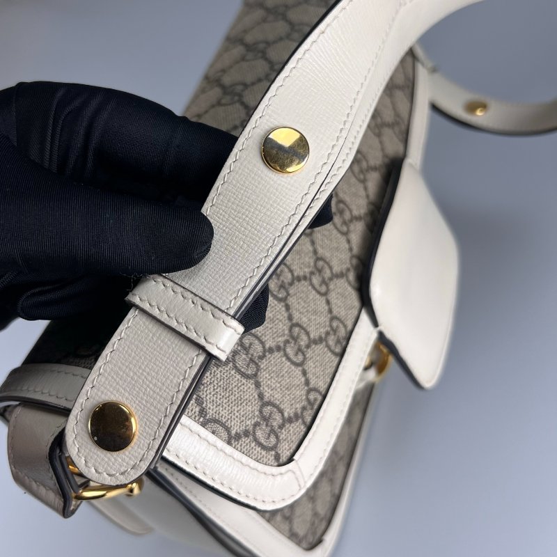 GUCCI 602204  白色1955翻蓋包 小號-9