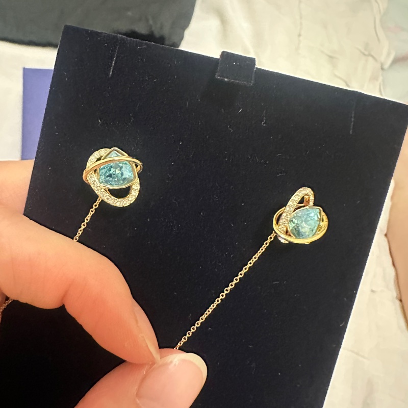 施華洛世奇SWAROVSKI 藍寶石垂釣耳環-1