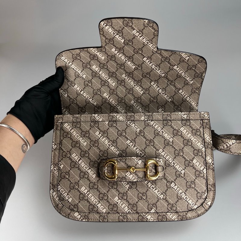 GUCCI 602204 BALENCIAGA聯名1955單肩包-5