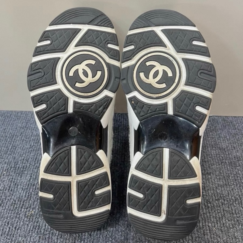 98新 Chanel香奈兒粗花呢拼皮運動鞋37.5碼-12