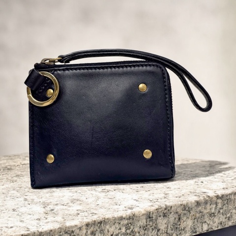 🍒GUCCI 黑色皮革拉鍊零錢包 2F251118-1