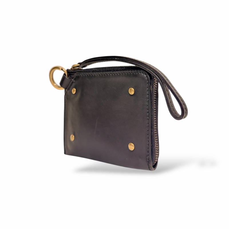 🍒GUCCI 黑色皮革拉鍊零錢包 2F251118-1-2