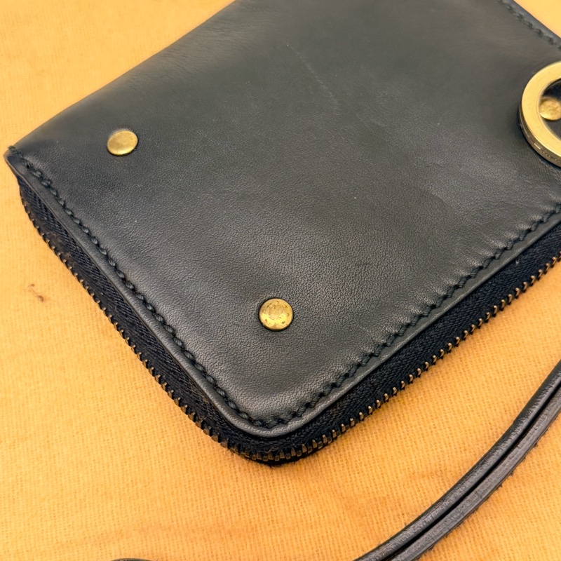 🍒GUCCI 黑色皮革拉鍊零錢包 2F251118-1-6