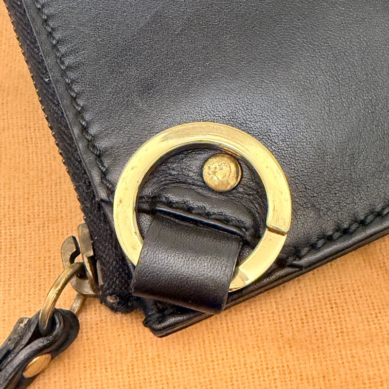 🍒GUCCI 黑色皮革拉鍊零錢包 2F251118-1-7