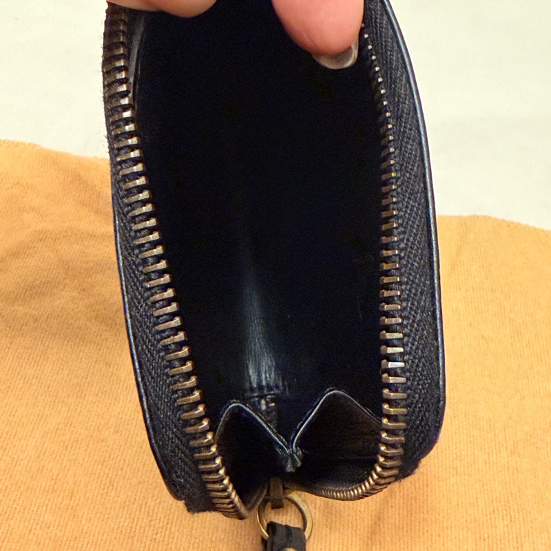 🍒GUCCI 黑色皮革拉鍊零錢包 2F251118-1-10