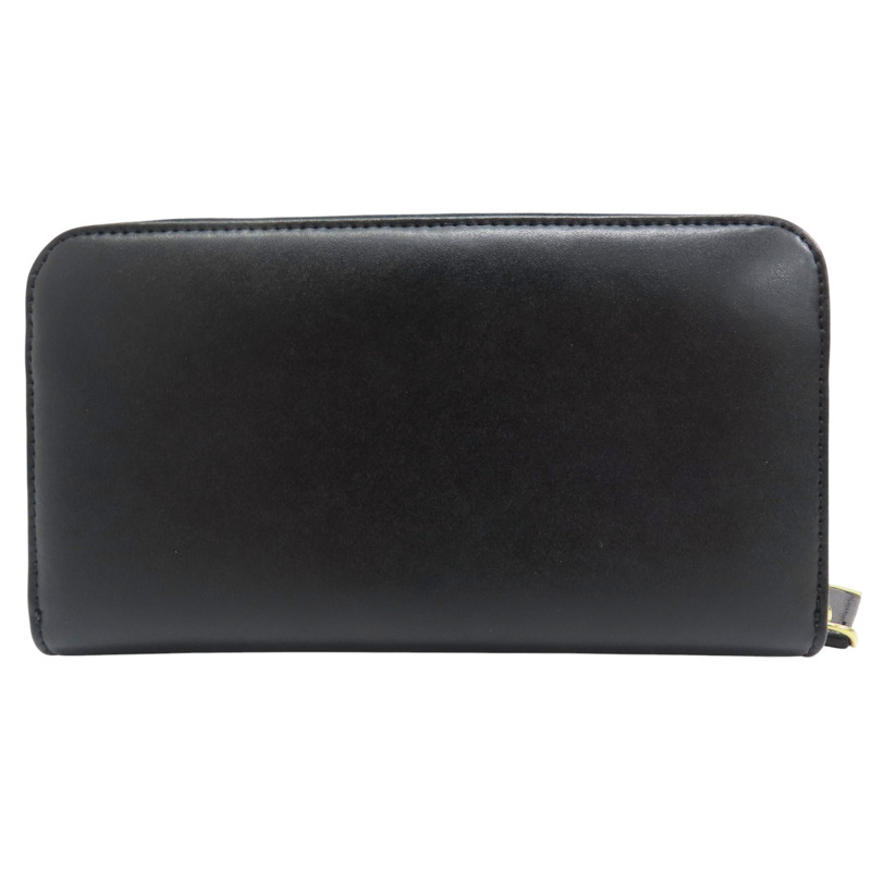 黑色 牛皮 鉚釘裝飾 拉鍊長夾【FENDI 芬迪】 8M0299-1