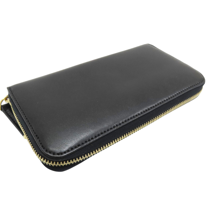 黑色 牛皮 鉚釘裝飾 拉鍊長夾【FENDI 芬迪】 8M0299-3